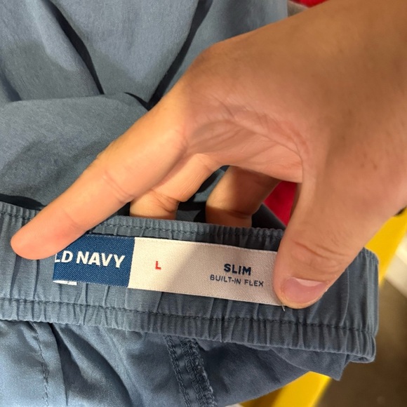 Old Navy Blue Chino Shorts Slim Built-In Flex Size Large Summer Preppy Khaki - Picture 5 of 6